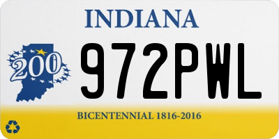 IN license plate 972PWL