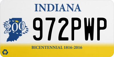 IN license plate 972PWP