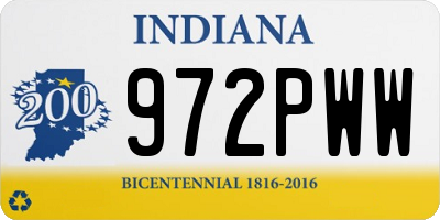 IN license plate 972PWW