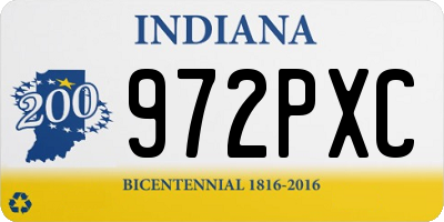 IN license plate 972PXC
