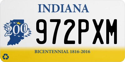 IN license plate 972PXM