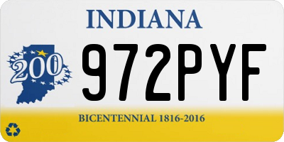 IN license plate 972PYF