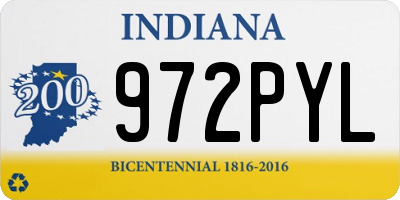 IN license plate 972PYL