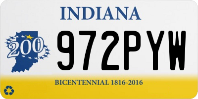 IN license plate 972PYW