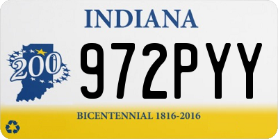 IN license plate 972PYY