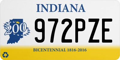IN license plate 972PZE