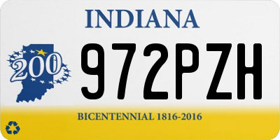 IN license plate 972PZH