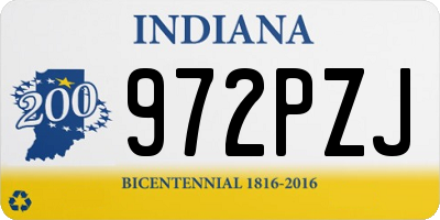 IN license plate 972PZJ