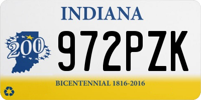 IN license plate 972PZK