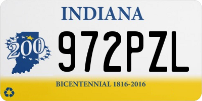 IN license plate 972PZL