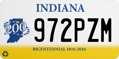 IN license plate 972PZM