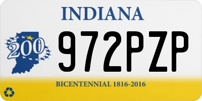 IN license plate 972PZP