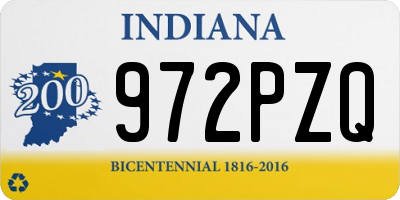 IN license plate 972PZQ