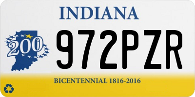 IN license plate 972PZR