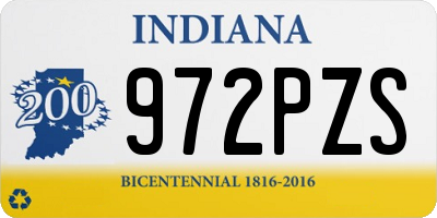IN license plate 972PZS