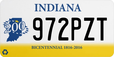 IN license plate 972PZT
