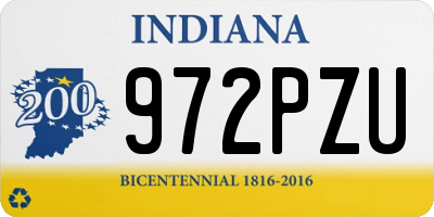 IN license plate 972PZU