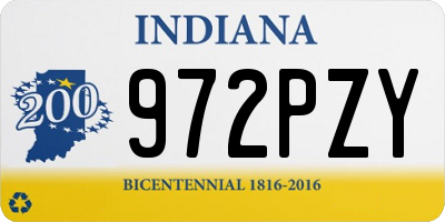 IN license plate 972PZY