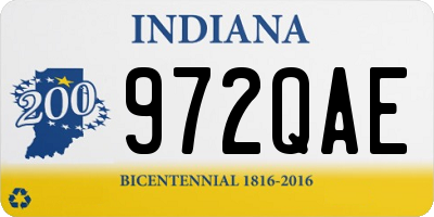 IN license plate 972QAE