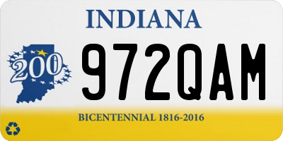IN license plate 972QAM