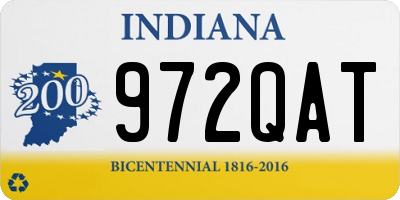 IN license plate 972QAT