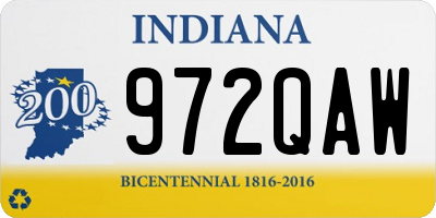 IN license plate 972QAW