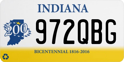 IN license plate 972QBG