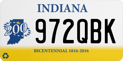 IN license plate 972QBK