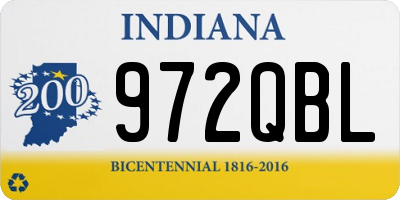 IN license plate 972QBL