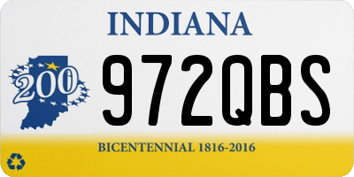 IN license plate 972QBS
