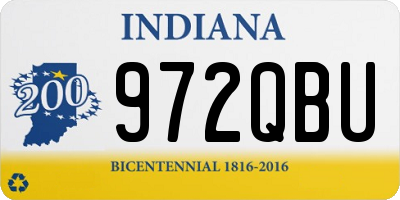 IN license plate 972QBU