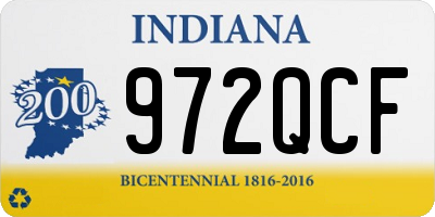 IN license plate 972QCF