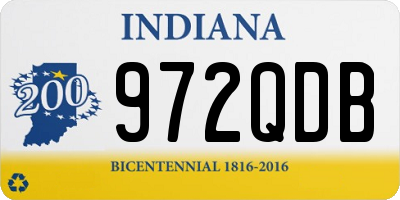 IN license plate 972QDB
