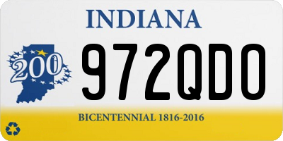 IN license plate 972QDO