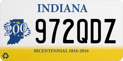 IN license plate 972QDZ