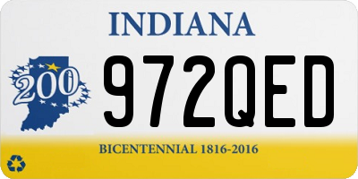 IN license plate 972QED
