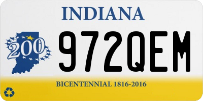 IN license plate 972QEM
