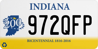 IN license plate 972QFP