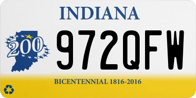 IN license plate 972QFW