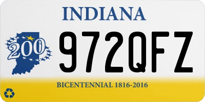 IN license plate 972QFZ