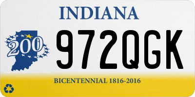 IN license plate 972QGK