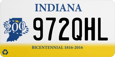 IN license plate 972QHL