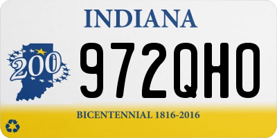 IN license plate 972QHO