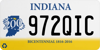 IN license plate 972QIC