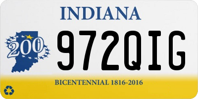 IN license plate 972QIG