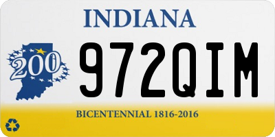 IN license plate 972QIM