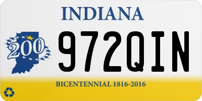 IN license plate 972QIN