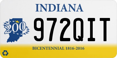 IN license plate 972QIT
