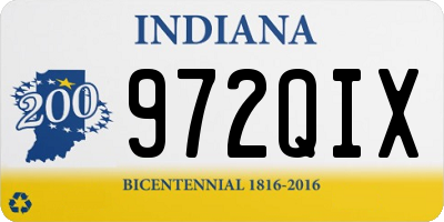 IN license plate 972QIX