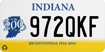 IN license plate 972QKF